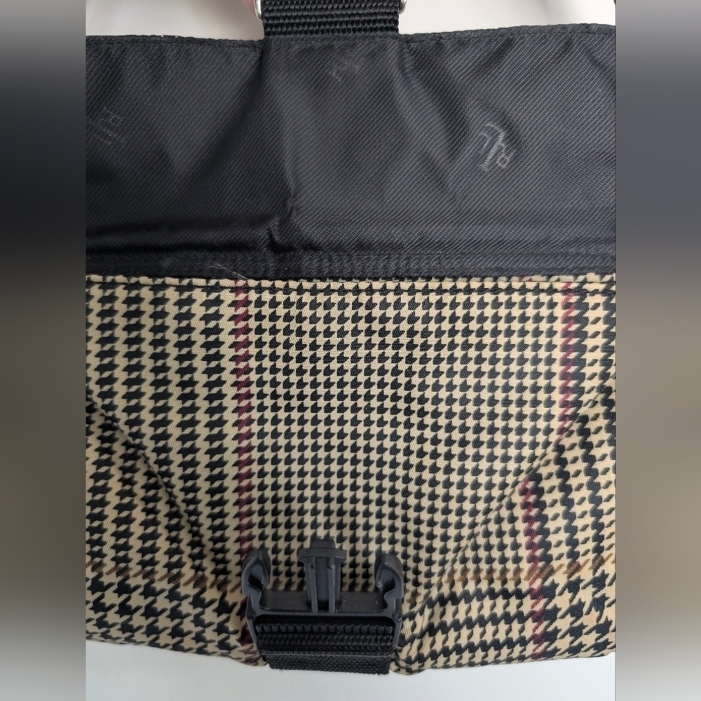 Lauren Ralph Lauren Tan Black Houndstooth Plaid Shoulder Bag Y2K Small Classic - Picture 5 of 14
